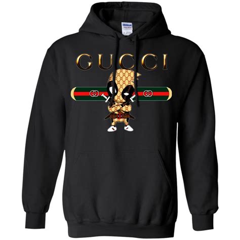 gucci red embroidered hoodie|Gucci deadpool hoodie.